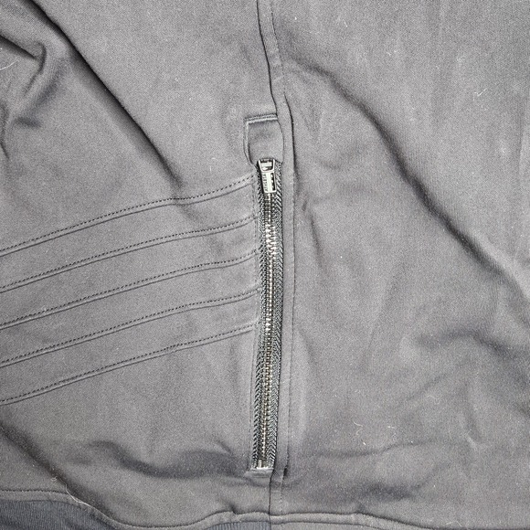 Athleta Venice Moto Hoodie Womens XL Black 1/4 Zip Sweatshirt Adjustable Casual - Picture 5 of 13